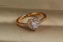 Кільце Xuping Jewelry сердечко з білим каменем дитяче р 14 золотисте - мініатюра 3