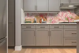 Кухонний фартух Рожеві Магнолії для кухні наклейка ПВХ рослинна Абстракція 60х250 см Happy Pocket Z180433 - мініатюра 6