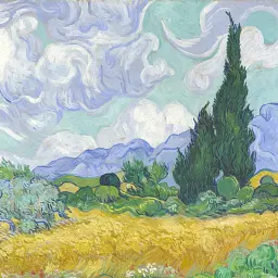 Інтер'єрна картина Пшеничне поле з кипарисом, Вінсент ван Гог, Vincent van Gogh, Wheat Field, інтер'єрний декор, 60×75 см (id6657) - мініатюра 6