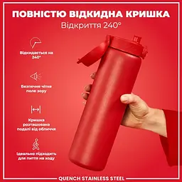 Пляшка для води металева ION8 1200 мл Stainless Steel Red (I8SS1000RED) - мініатюра 4