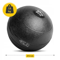 Слембол (медичний м'яч) для кросфіту 4FIZJO Slam Ball 15 кг Black (P-5907739315458) - мініатюра 4