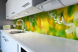 Кухонний фартух Лимони вінілова наклейка ПВХ цитруси фрукти Жовтий 65х250 см Happy Pocket Z180755 - мініатюра 6