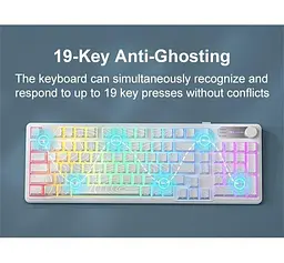 Клавіатура MageGee GK960 RGB Wireless (6971969729056) White Topographic (G-000004399) - мініатюра 7