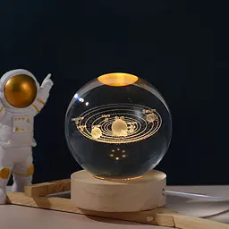 Нічник сонячна система, світильник 3D Кришталева куля в дитячу від юсб - мініатюра 2