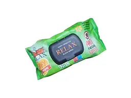 Вологі серветки RELAX 120шт BLACK (Чорні) Бейбі Антибак з клапаном