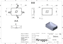 Умивальник Miraggio DEBORA (0000164) Miramarble, Глянцевий, Накладний, Білий - мініатюра 2