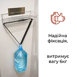 Полиця Fabrika Ola Нержавіюча сталь на самоклейній стрічці 40.4х13х10.5 см - мініатюра 6