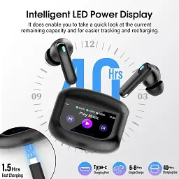  Бездротові навушники Bluetooth 5.4 QXUFV навушники-вкладки із сенсорним екраном Smart Touch, Bluetooth - мініатюра 5