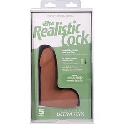 Фалоімітатор Doc Johnson The Realistic Cock ULTRASKYN 5 Inch with Balls, 13.3 см - мініатюра 10