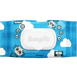 Вологі серветки Ampik Light дитячі 66 шт. сині - мініатюра 2