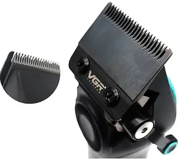 Машинка для стрижки VGR V-001 10 насадок LED Зелений (2390000031) - мініатюра 6