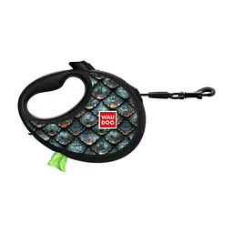 Повідець для собак WAUDOG R-leash з контейнером для пакетів "Луска", світловідбивна стрічка S (255-0179)
