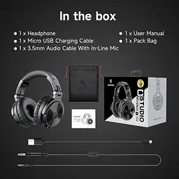 Гарнітура OneOdio Studio Pro C, Bluetooth+3,5мм, Black - мініатюра 6