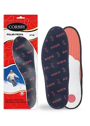 Устілки зимові Corbby Polar Profil ортопедичні з супінатором, анатомічні, чорні, розмір 35/36