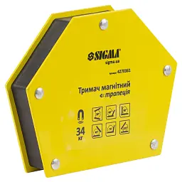 Магніт для зварювання Sigma трапеція 34кг 105x65x65x45мм (30,45,60,75,90,135 °) (4270361) - мініатюра 2