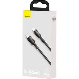 Кабель Baseus Lightning Type-C to Lightning PD 20W 1M High Density Braided Black (CATLGD-01) - мініатюра 4