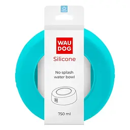 Миска-непроливайка Waudog Silicone, 750 мл, блакитний (50782) - мініатюра 4