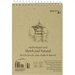 Альбом для ескізів на спіралі SM-LT Art А5 Authentic 100г/м2 70л натуральний колір - мініатюра 2