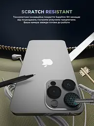 Захисне скло для камери Apple iPhone 16 Pro/16 Pro Max, Supreme BI, чорний колір, з рамкою, глянцеве скло для захисту лінз, протиударне, прозоре, з клейовим шаром по контуру, не впливає на якість фото, ArmorStandart (ARM79419) - мініатюра 5