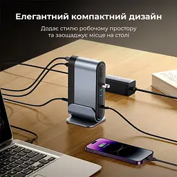 USB-Хаб Baseus UnionJoy 17-Port Triple-Display Docking Station Space Grey (B00532304811-00) - мініатюра 13