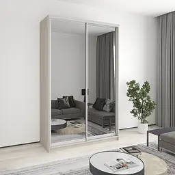 Шафа-купе дводверна MebelStar Комбо AL 2 Дзеркала 150x60x240 см Кашемір (MBS-4192)