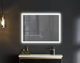 Дзеркало Mixxus FLAT MR04-100x60 з LED Touch, Anti-fog, димером, регулюванням яскравості, годинником (MI6008) - мініатюра 4