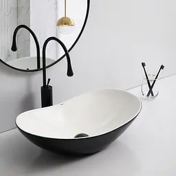 Умивальник накладний Mixxus Premium Wave-0105 white-Black 620x360x160 мм MP6558, Білий - мініатюра 3