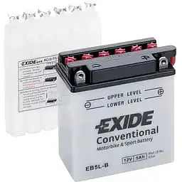 Мото акумулятор EXIDE CONVENTIONAL 6СТ-5Ah АзЕ 12В 65А (EN) EB5L-B - мініатюра 2