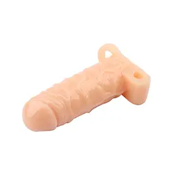 Насадка на пеніс Super Me Vibrating Warrior Sleeve 14 см тілесний - мініатюра 5