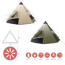 Намет для кемпінгу Grand Canyon Black Falls 8 Capulet Olive (330039) 8 осіб, Оливковий - мініатюра 26