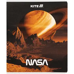Зошит  Kite Nasa в клітинку 24 аркуші чорно-помаранчевий