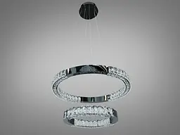 Підвісна LED люстра Diasha 7968/600+400BHR 2 кільця чорний хром 54 Вт - мініатюра 5