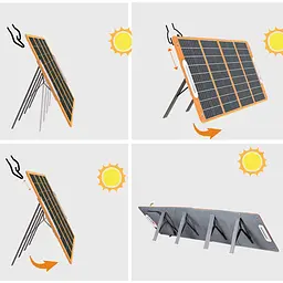 Сонячна панель портативна TSP-18V-100W Monocrystalline PD65W+QC3.0 (1USB-A/1C) Black Epik teh0029316 - мініатюра 5