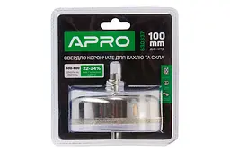 Свердлильна коронка по склу кераміці плитці мармуру APRO 100мм - мініатюра 2