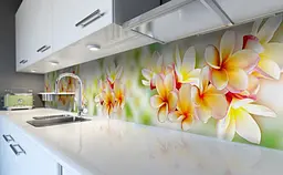 Вініловий кухонний фартух Гавайські Леї наклейка для кухні ПВХ Квіти Помаранчевий Happy Pocket Z181730