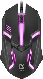 Миша Defender Cyber ​​MB-560L, чорний, USB, оптична, 1600 dpi, 3 кнопки, 7 кольорів підсвічування, 1.5 м (52560)