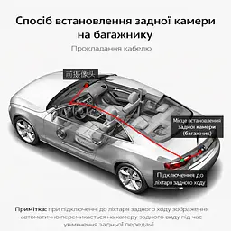 Відеореєстратор автомобільний 3 камери, екран 4″, запис дороги та салону - мініатюра 6