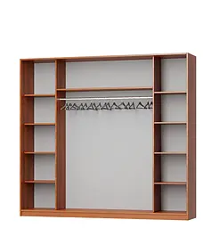 Шафа-купе тридверна MebelStar Комбо AL 2ДСП/Дзеркало 240x60x210 см Бетон (MBS-3372) - мініатюра 2