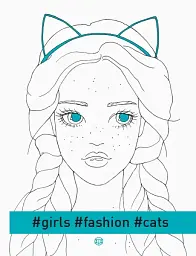Розмальовка #Girls#Fashion#Cats
