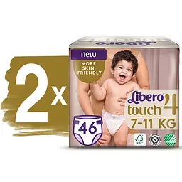 Набір підгузків Libero Touch 4 (7-11 кг), 92 шт. (2 уп. по 46 шт.) - мініатюра 2