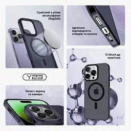 Чехол ArmorStandart Y23 MagSafe для Apple iPhone 15 Pro Max Transparent Black - миниатюра 3