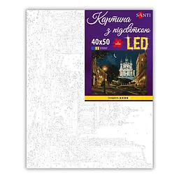 Картина за номерами Santi Київ у ночі, 40x50см, LED підсвітка (956662) - мініатюра 2