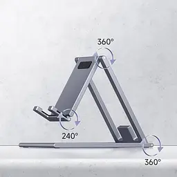 Підставка для планшета смартфона HAGiBiS Desk Pad Holder ZZ3 Silver - мініатюра 3