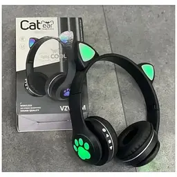 Бездротові дитячі навушники Cat Ear VZV-23M Bluetooth з котячими вушками чорні - мініатюра 4