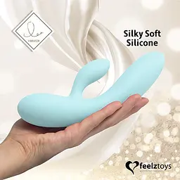 Вібратор-кролик FeelzToys Lea 20.2 см блакитний - мініатюра 3