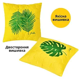 Подушка декоративна Ideia Тропикал з вишивкою гіпоалергенна 40х40 см (8000035907) - мініатюра 2