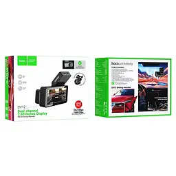 Відеореєстратор HOCO DV12 driving recorder 2K display GPS(with rear camera) Silvery Gray - мініатюра 2