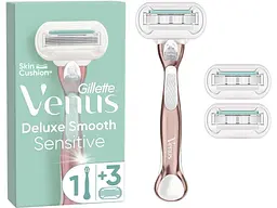 Станок для голiння VENUS 1шт Extra Smooth Sensitive RoseGold з 3 змінними картриджами