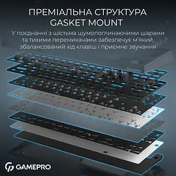 Клавіатура GamePro Asgard Ragnar Keychron Super Red Switch Wireless/Bluetooth/USB Black бездротова (MK285BK) - мініатюра 17