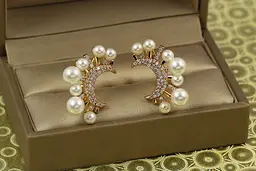 Сережки Xuping Jewelry місяць з перлинами 2,6 см золотисті